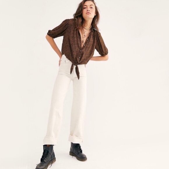 Free People Leopard Print Blouse - Picture 3 of 16